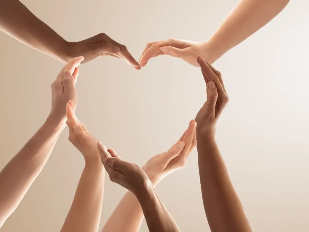 Hands joined together to form a heart